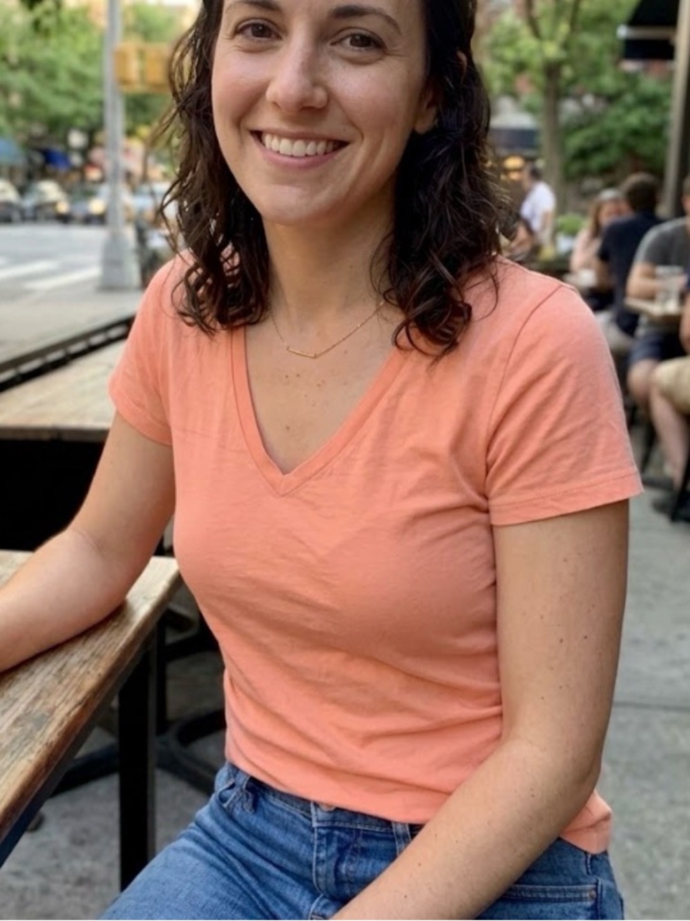 J. Crew Peach V-Neck Short Sleeve Tee